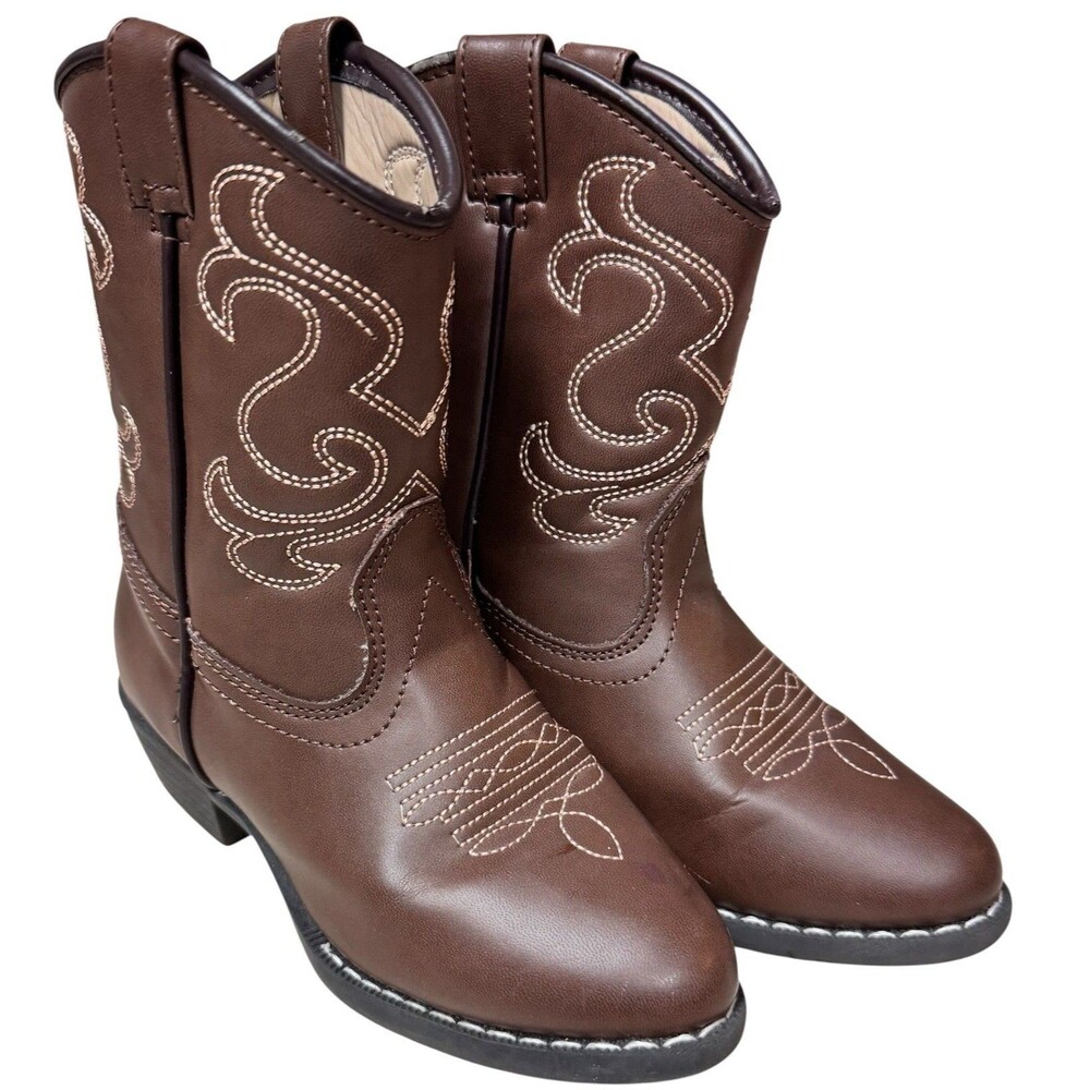 Canyon Trails Kids Girls Boy Cowboy Pointed  Toe Classic Western Rodeo Boots 10M - Picture 2 of 10